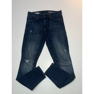 Gap women’s resolution true skinny distressed blue jeans
